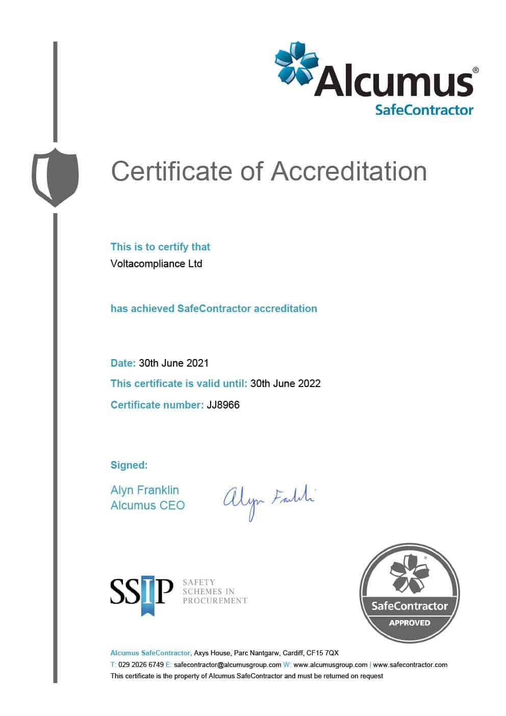 volta compliance has achieved safecontractor accreditation